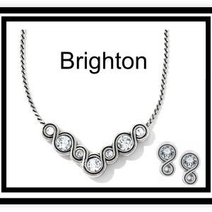 NWT BRIGHTON Infinity Sparkle Necklace & Post Earrings Set